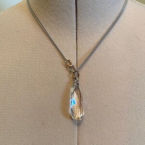 Large Swarovski crystal and  Silver tone Necklace.  With original box